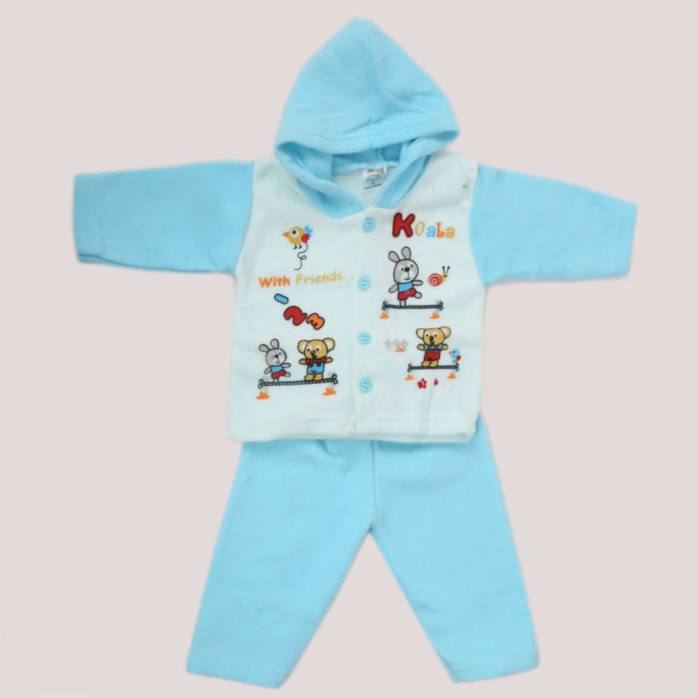 Newborn Boy Full Sleeves Polar Hooded Suit - Blue, Kids, NB Boys Sets And Suits, Chase Value, Chase Value