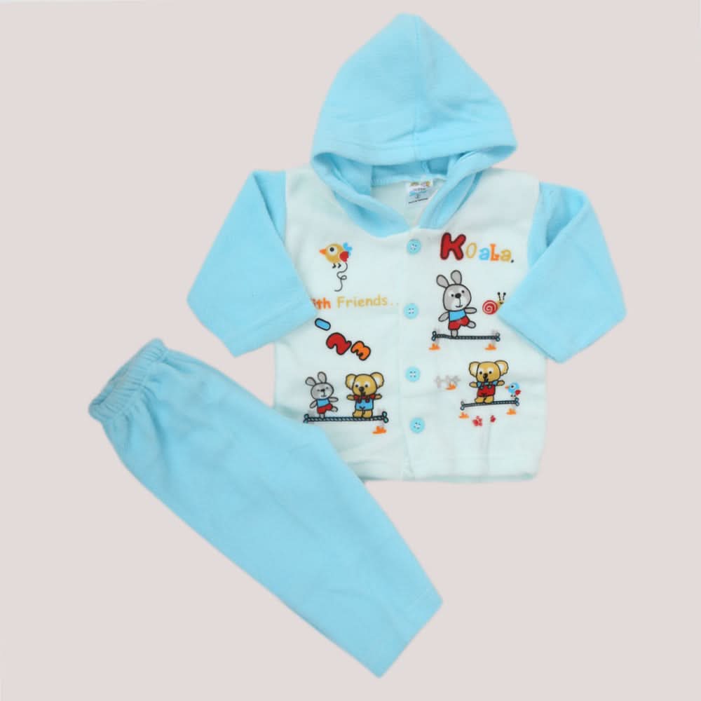 Newborn Boy Full Sleeves Polar Hooded Suit - Blue, Kids, NB Boys Sets And Suits, Chase Value, Chase Value