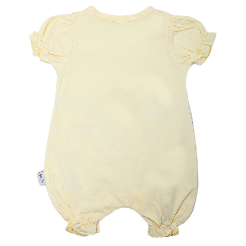Newborn Girls Half Sleeves Romper - Yellow, Kids, Newborn Girls Rompers, Chase Value, Chase Value