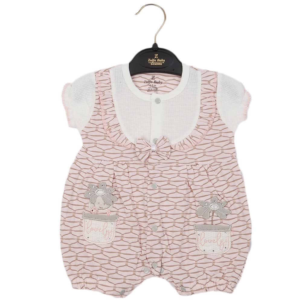 Newborn Girls Romper - Peach, Newborn Girls Rompers, Chase Value, Chase Value