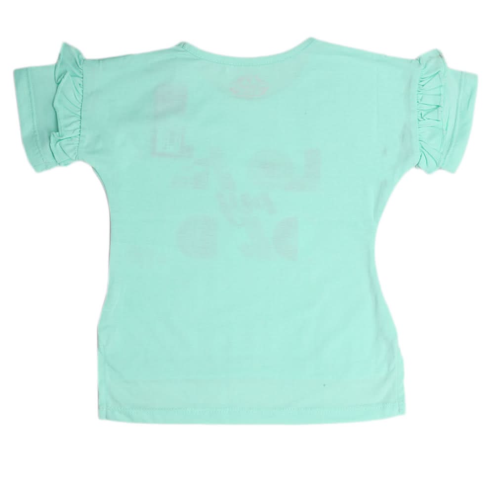Girls Half Sleeves T-Shirts - Cyan, Kids, Girls T-Shirts, Chase Value, Chase Value