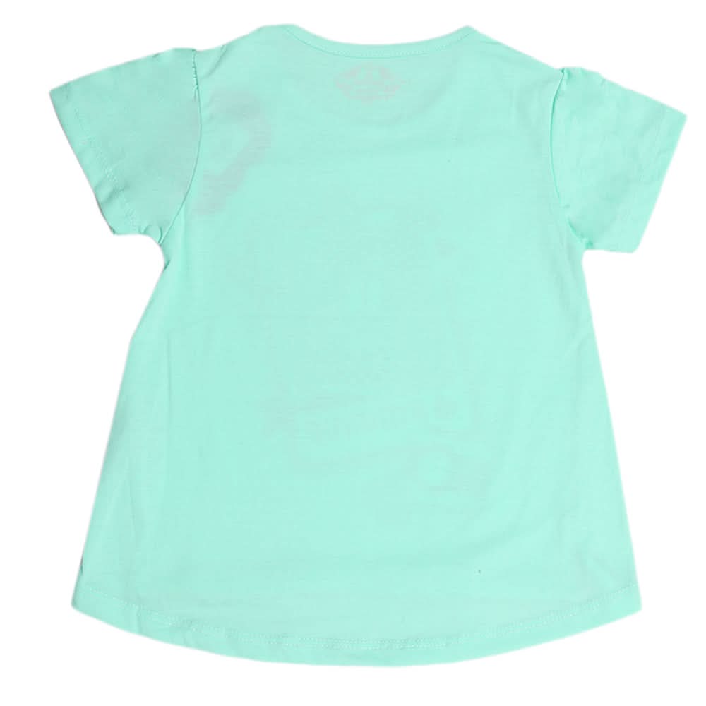 Girls Half Sleeves T-Shirts - Cyan, Kids, Girls T-Shirts, Chase Value, Chase Value