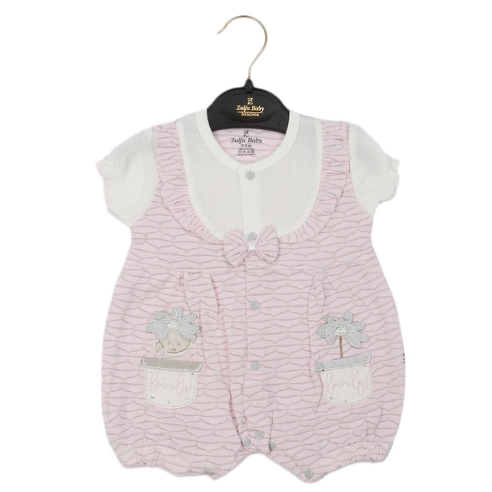 Newborn Girls Romper - Light Pink, Newborn Girls Rompers, Chase Value, Chase Value