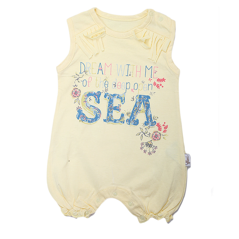 Newborn Girls Half Sleeves Romper - Yellow, Kids, Newborn Girls Rompers, Chase Value, Chase Value