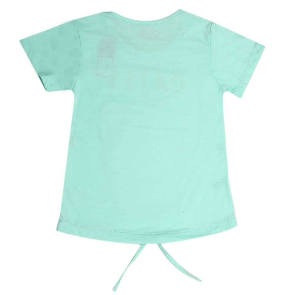 Girls Half Sleeves T-Shirts - Cyan, Kids, Girls T-Shirts, Chase Value, Chase Value