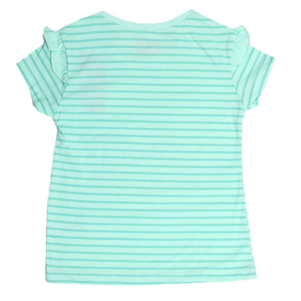 Girls Half Sleeves T-Shirts - Cyan, Kids, Girls T-Shirts, Chase Value, Chase Value