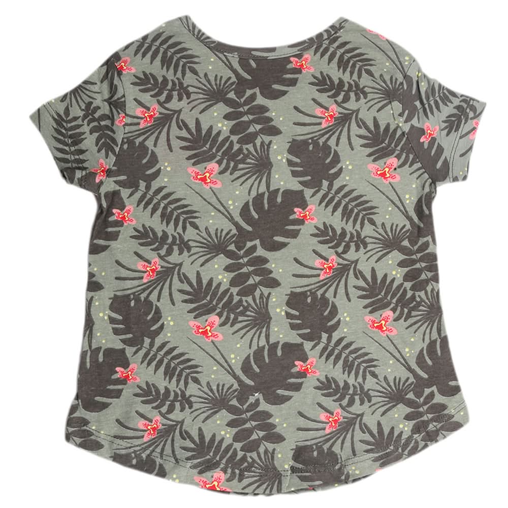 Girls Half Sleeves T-Shirt - Olive Green, Kids, Girls T-Shirts, Chase Value, Chase Value