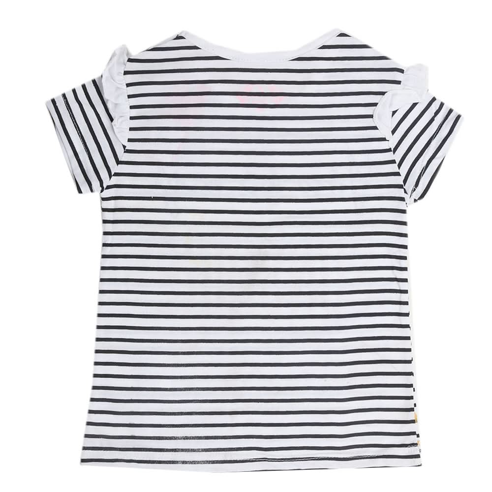Girls Half Sleeves T-Shirt - White, Kids, Girls T-Shirts, Chase Value, Chase Value