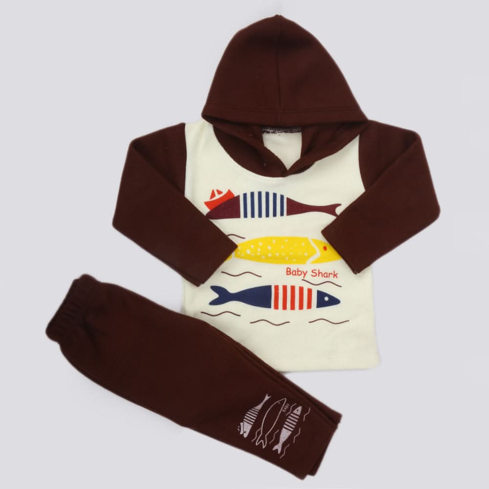 Boys Full Sleeves Polar Suit 8853 - Brown, Kids, Boys Sets And Suits, Chase Value, Chase Value