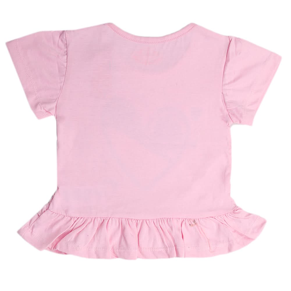 Girls Half Sleeves T-Shirt - Pink, Kids, Girls T-Shirts, Chase Value, Chase Value