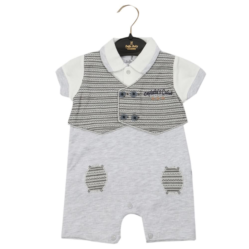 Newborn Boys Romper - Light Grey, Newborn Boys Rompers, Chase Value, Chase Value