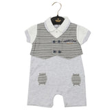 Newborn Boys Romper - Light Grey, Newborn Boys Rompers, Chase Value, Chase Value