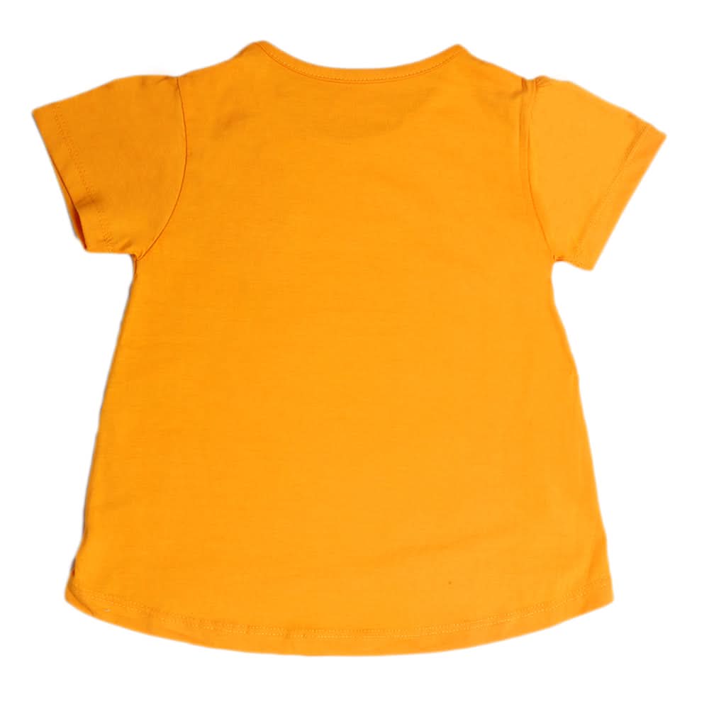 Girls Half Sleeves T-Shirt - Mustard, Kids, Girls T-Shirts, Chase Value, Chase Value