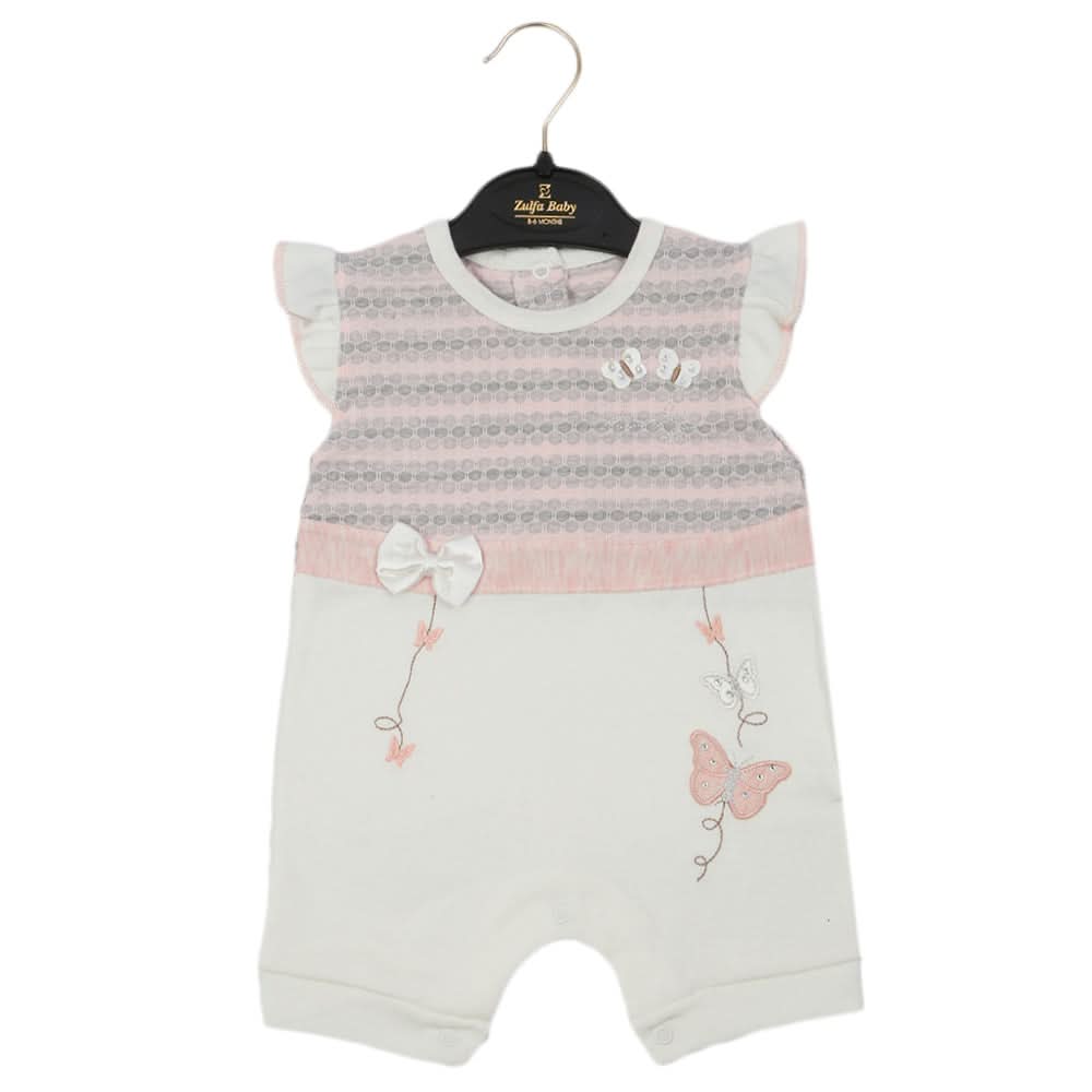 Newborn Girls Romper - Peach, Newborn Girls Rompers, Chase Value, Chase Value