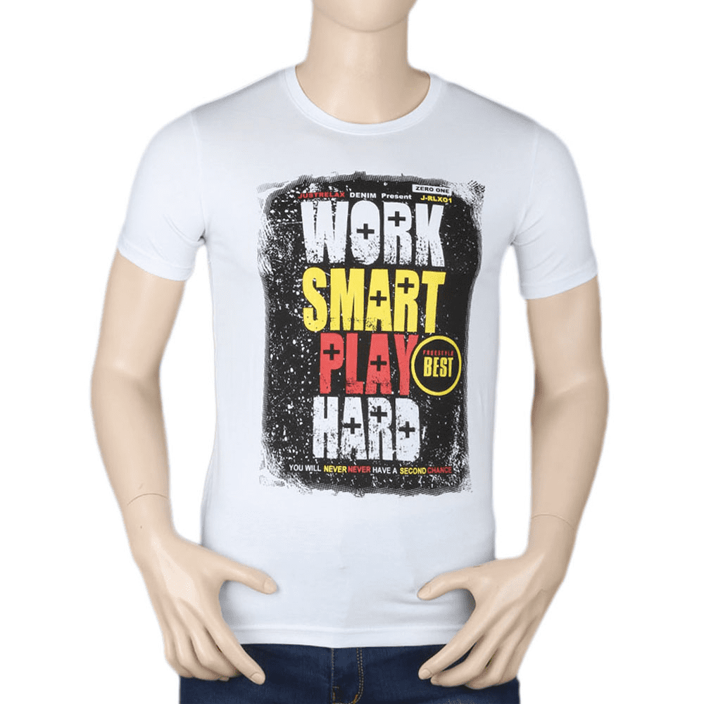 Men's Printed T-Shirt - White - test-store-for-chase-value