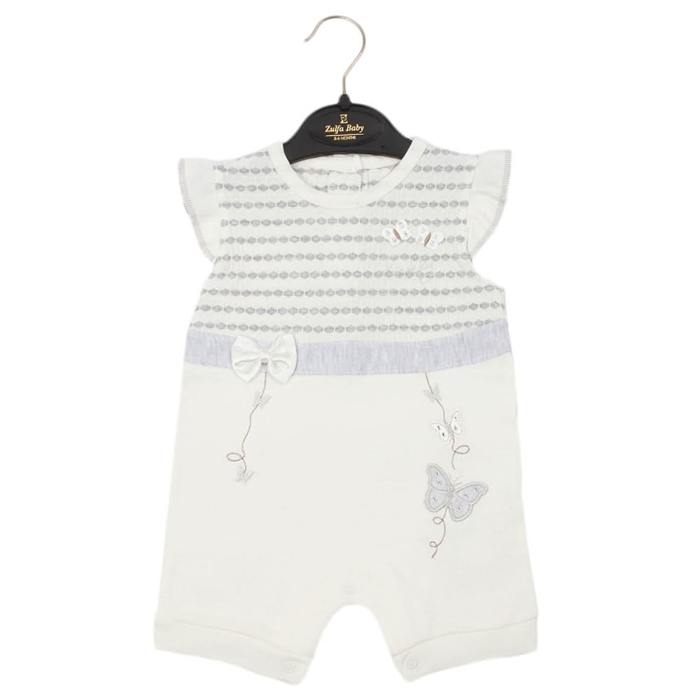 Newborn Girls Romper - Light Grey, Newborn Girls Rompers, Chase Value, Chase Value
