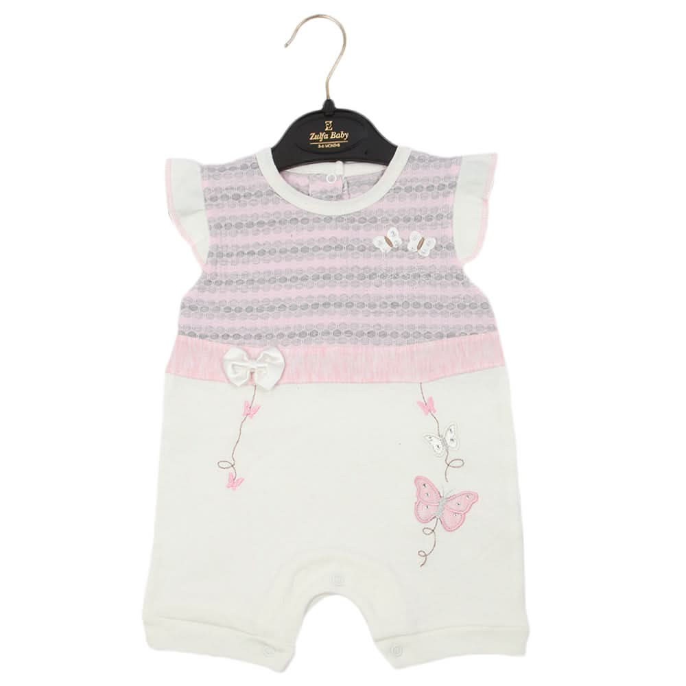 Newborn Girls Romper - Light Pink, Newborn Girls Rompers, Chase Value, Chase Value