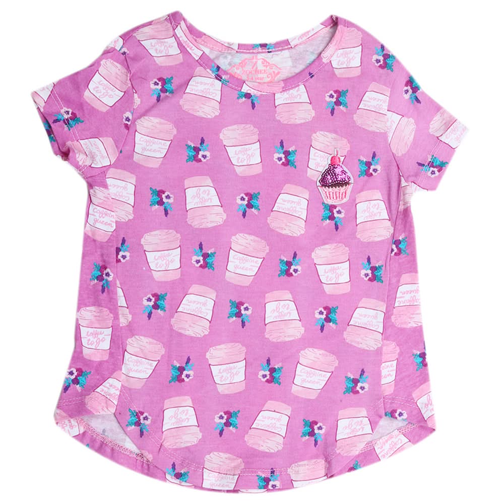 Girls Half Sleeves T-Shirt - Pink, Kids, Girls T-Shirts, Chase Value, Chase Value