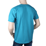 Light Blue Half sleeves Printed Round Neck T-Shirt For Men, Men, T-Shirts And Polos, Chase Value, Chase Value