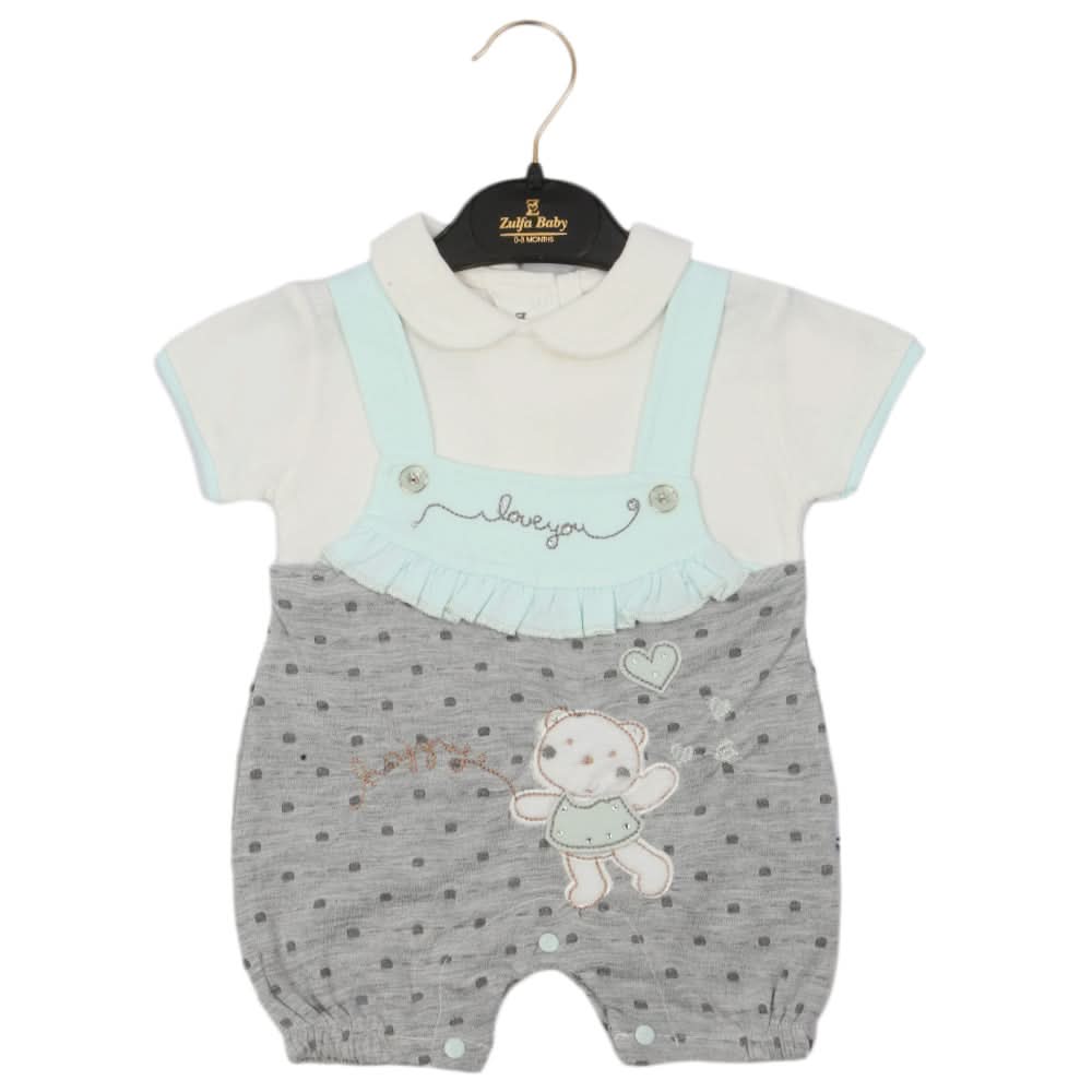 Newborn Girls Romper - Light Grey, Newborn Girls Rompers, Chase Value, Chase Value