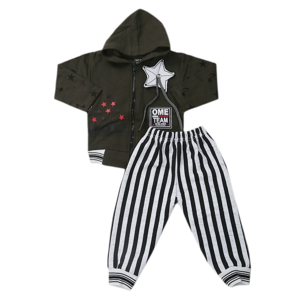 Boys Pajama Fleece Suit - Olive Green, Kids, Boys Sets And Suits, Chase Value, Chase Value