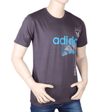 Men's Half sleeves Printed Round Neck T-Shirt - Grey, Men, T-Shirts And Polos, Chase Value, Chase Value