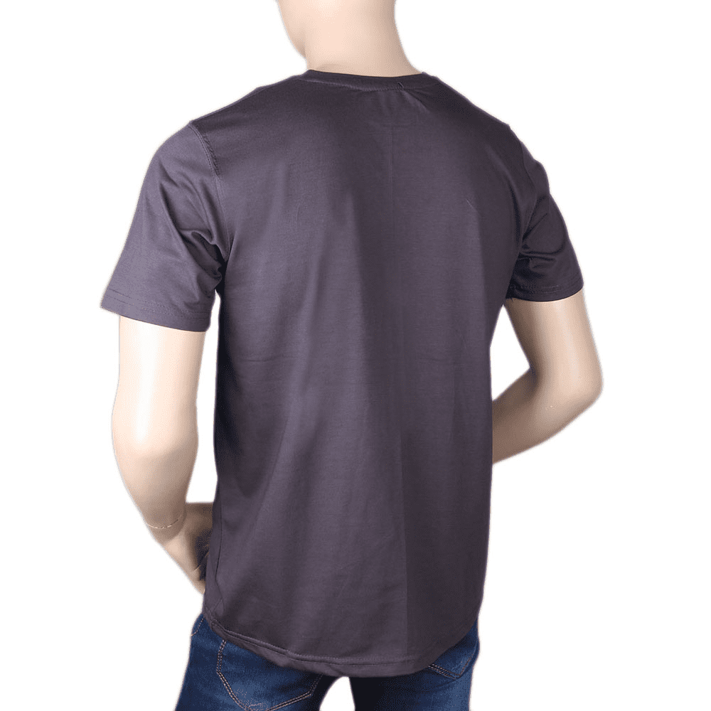 Men's Half sleeves Printed Round Neck T-Shirt - Grey, Men, T-Shirts And Polos, Chase Value, Chase Value