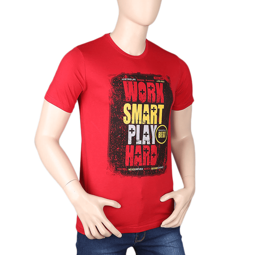 Men's Printed T-Shirt - Red - test-store-for-chase-value