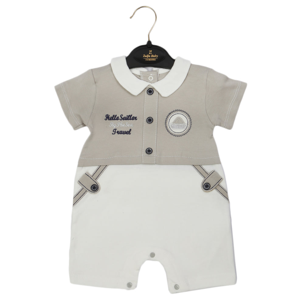 Newborn Boys Romper - Light Grey, Newborn Boys Rompers, Chase Value, Chase Value