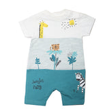 Newborn Boys Half Sleeves Romper - Steel Green, Kids, NB Boys Rompers, Chase Value, Chase Value