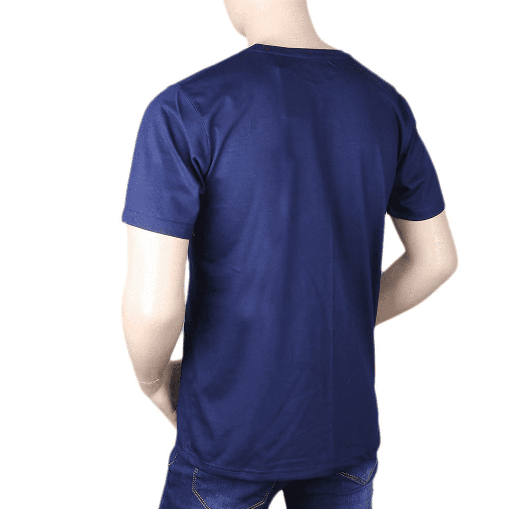 Men's Half sleeves Printed Round Neck T-Shirt - Dark Blue, Men, T-Shirts And Polos, Chase Value, Chase Value