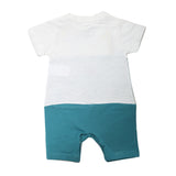 Newborn Boys Half Sleeves Romper - Steel Green, Kids, NB Boys Rompers, Chase Value, Chase Value