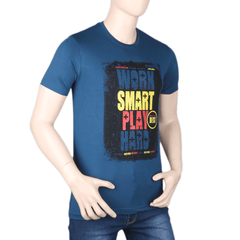 Men's Printed T-Shirt - Steel Blue - test-store-for-chase-value