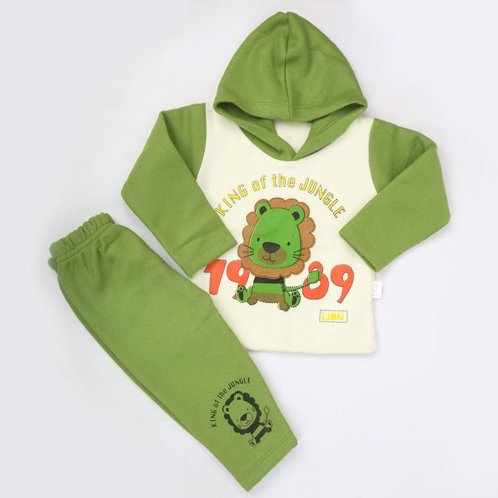 Boys Full Sleeves Polar Suit 8848 - Green, Kids, Boys Sets And Suits, Chase Value, Chase Value