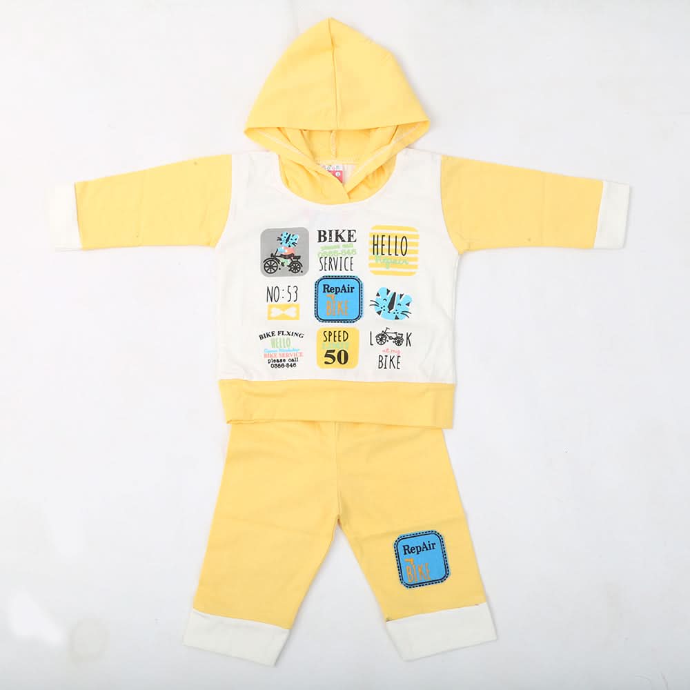 Newborn Boys Full Sleeves Hooded Suit - Yellow, Kids, NB Boys Sets And Suits, Chase Value, Chase Value