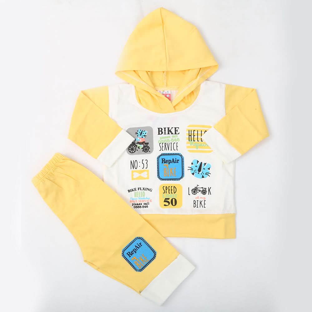 Newborn Boys Full Sleeves Hooded Suit - Yellow, Kids, NB Boys Sets And Suits, Chase Value, Chase Value