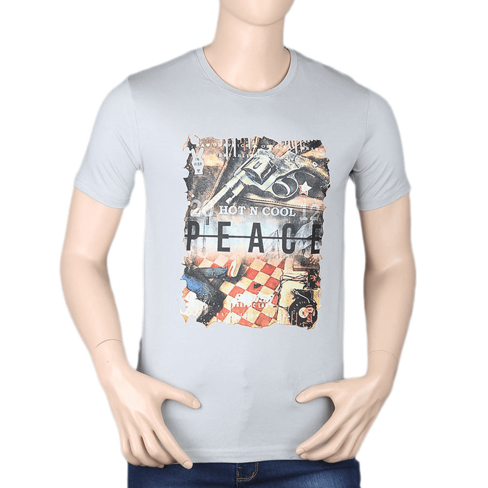 Men's Printed T-Shirt - Grey - test-store-for-chase-value