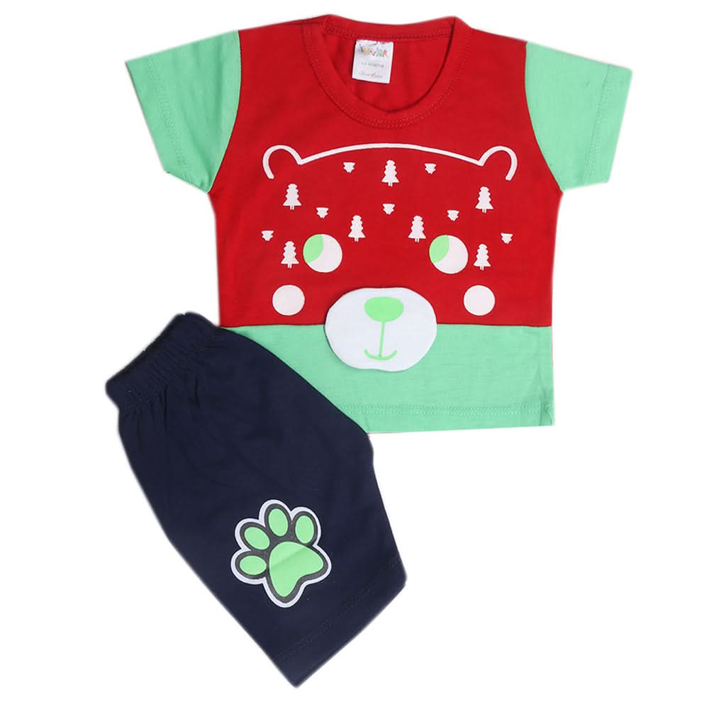 Newborn Boys Half Sleeves Suit - Red, Kids, New Born Boys Sets And Suits, Chase Value, Chase Value
