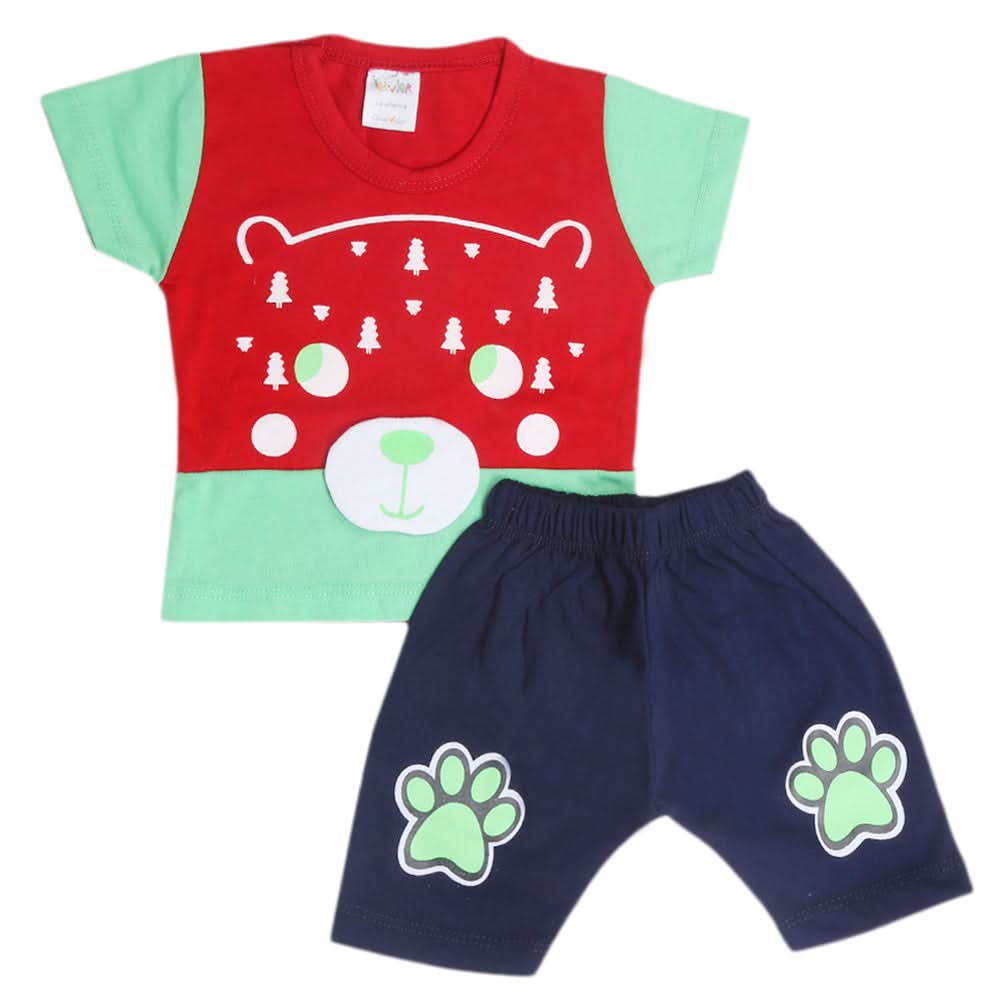 Newborn Boys Half Sleeves Suit - Red, Kids, New Born Boys Sets And Suits, Chase Value, Chase Value