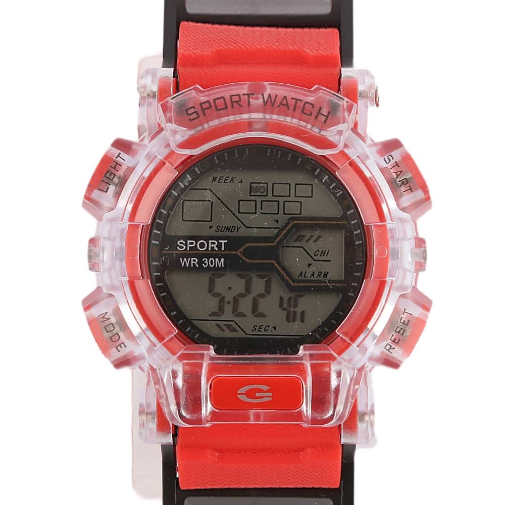 Men's Digital Wrist Watch - Red, Men, Watches, Chase Value, Chase Value