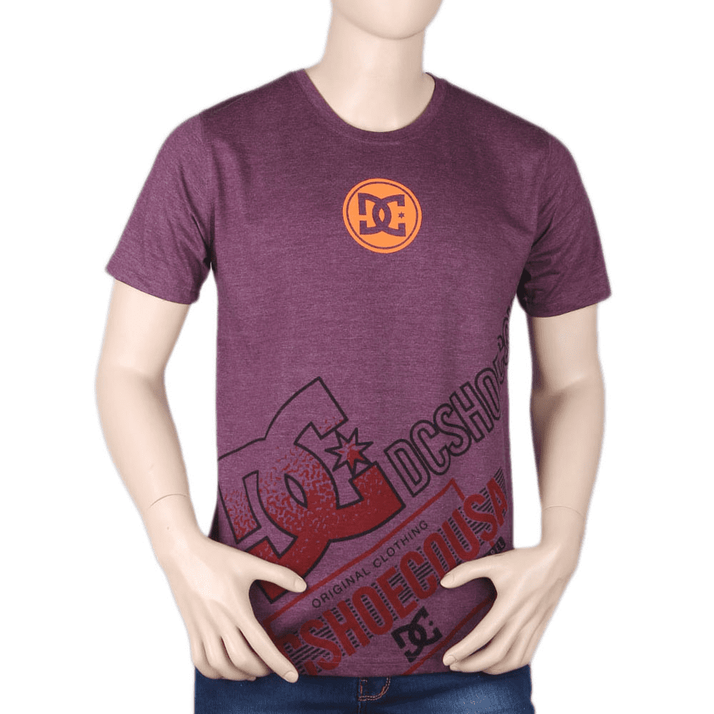 Men's Half sleeves Printed Round Neck T-Shirt - Purple, Men, T-Shirts And Polos, Chase Value, Chase Value