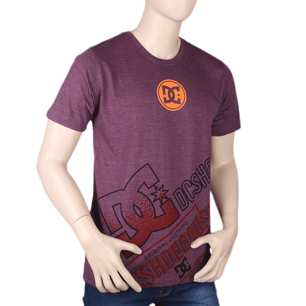 Men's Half sleeves Printed Round Neck T-Shirt - Purple, Men, T-Shirts And Polos, Chase Value, Chase Value