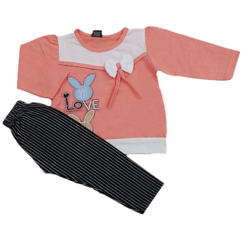 Girls Tights Suit - Peach, Kids, Girls Sets And Suits, Chase Value, Chase Value