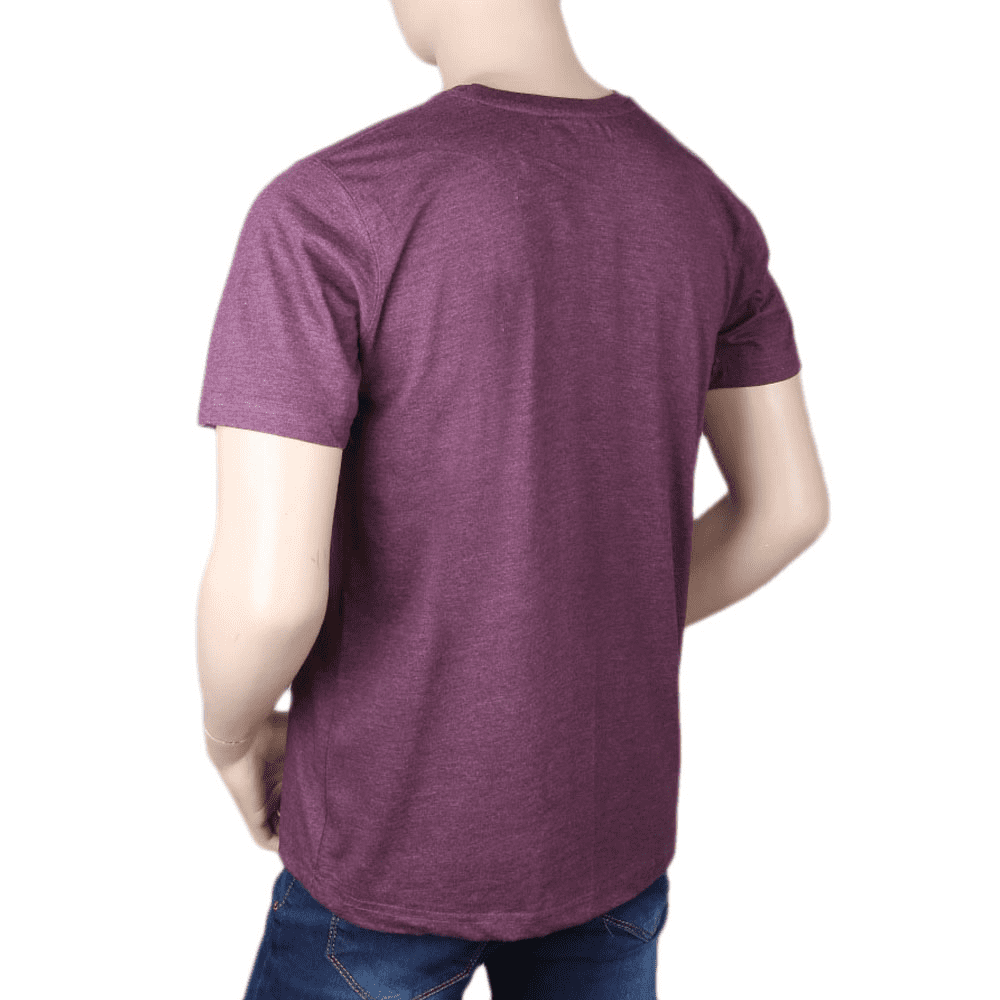 Men's Half sleeves Printed Round Neck T-Shirt - Purple, Men, T-Shirts And Polos, Chase Value, Chase Value