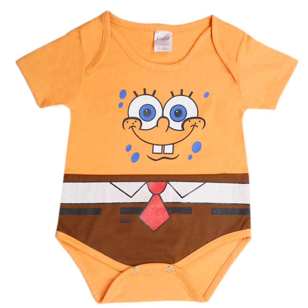 Newborn Boys Half Sleeves Romper - Orange, Kids, Newborn Boys Rompers, Chase Value, Chase Value