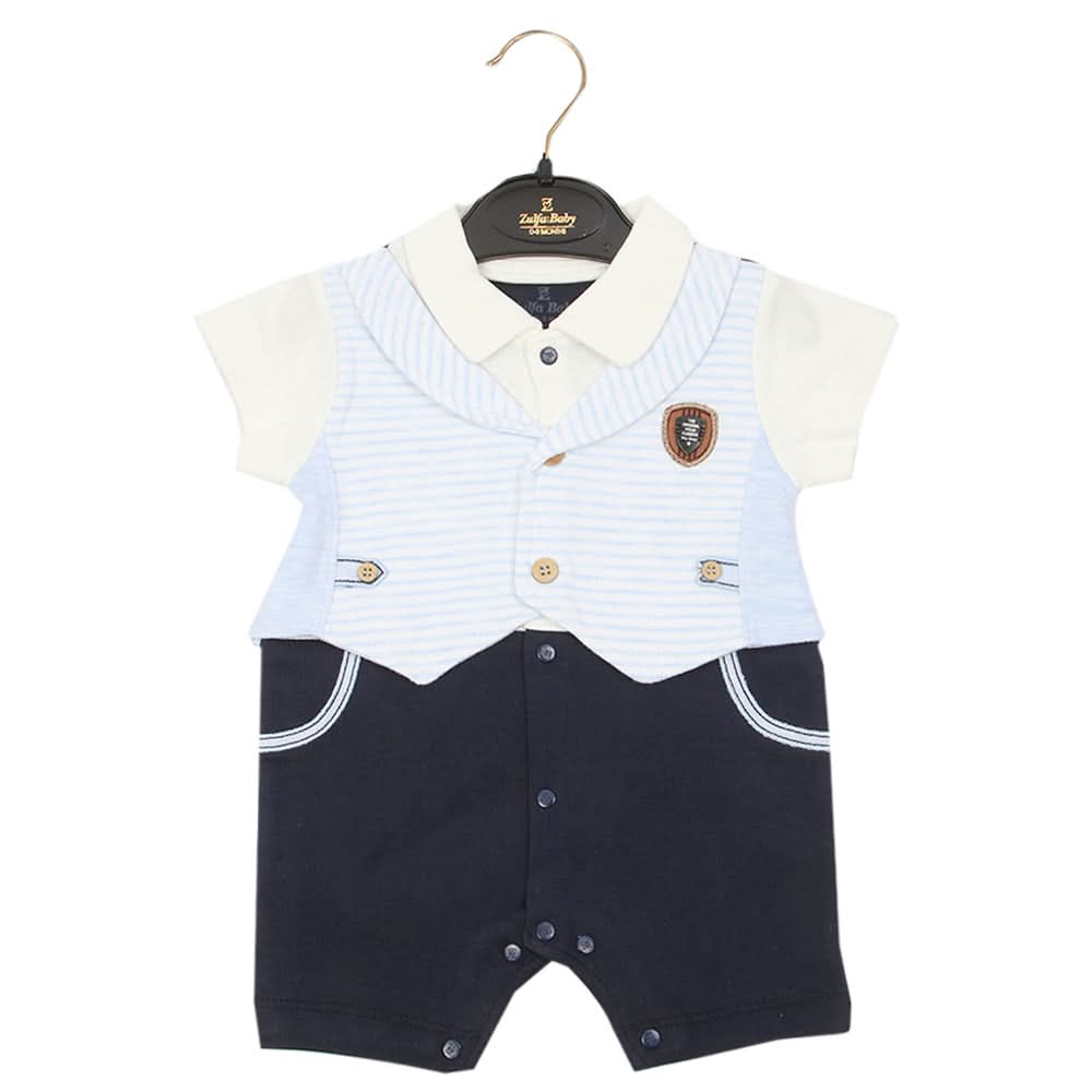 Newborn Boys Romper - Navy Blue, Newborn Boys Rompers, Chase Value, Chase Value