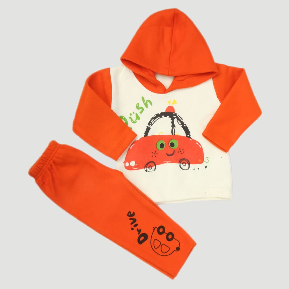 Boys Full Sleeves Polar Suit 8852 - Orange, Kids, Boys Sets And Suits, Chase Value, Chase Value