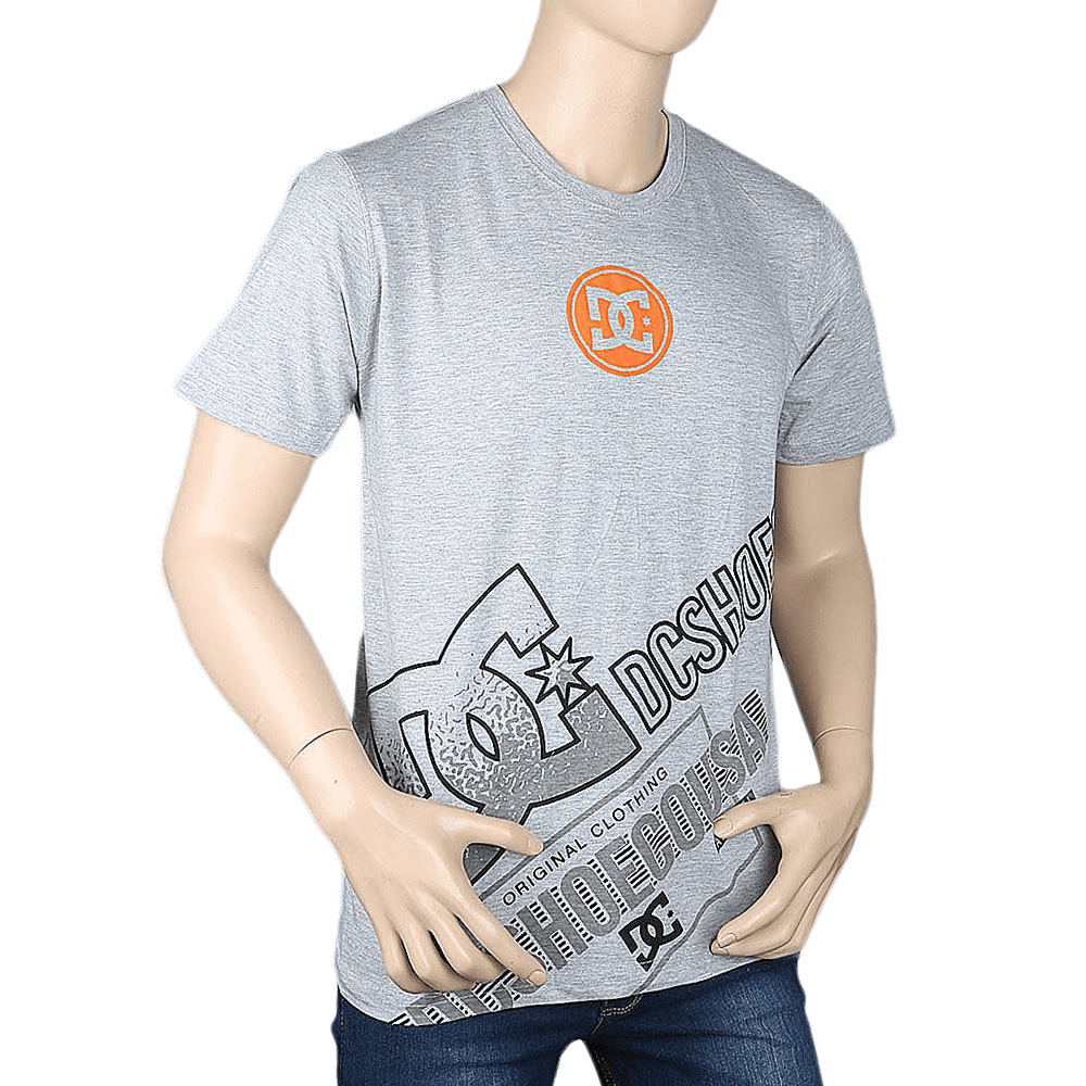 Men's Half sleeves Printed Round Neck T-Shirt - Grey, Men, T-Shirts And Polos, Chase Value, Chase Value