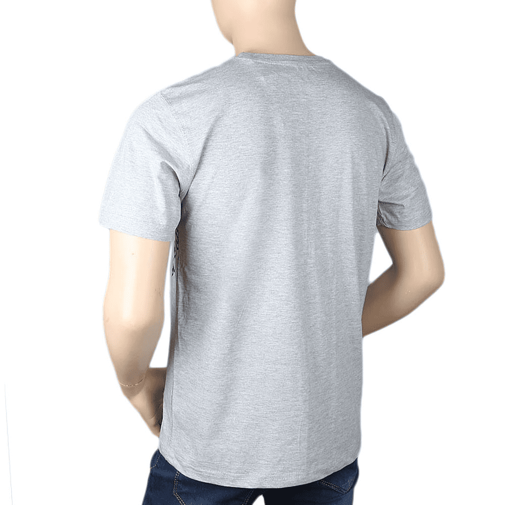 Men's Half sleeves Printed Round Neck T-Shirt - Grey, Men, T-Shirts And Polos, Chase Value, Chase Value