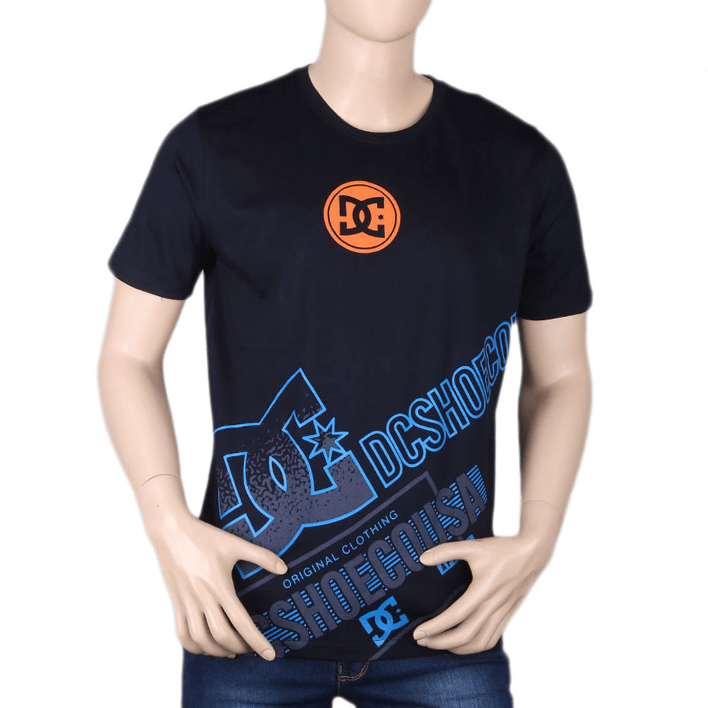 Men's Half sleeves Printed Round Neck T-Shirt - Navy Blue, Men, T-Shirts And Polos, Chase Value, Chase Value